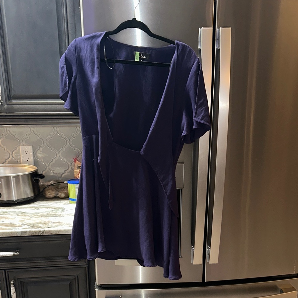 Lulu's Dark Navy Knotted Top Dress